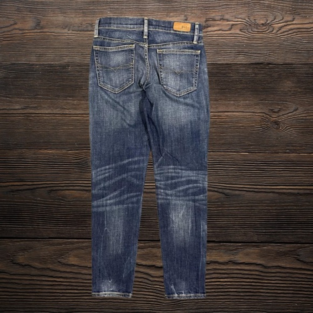 Polo Ralph Lauren Tompkins‎ Skinny Crop Jeans Kids 26W Medium Wash Blue Denim - Picture 3 of 8